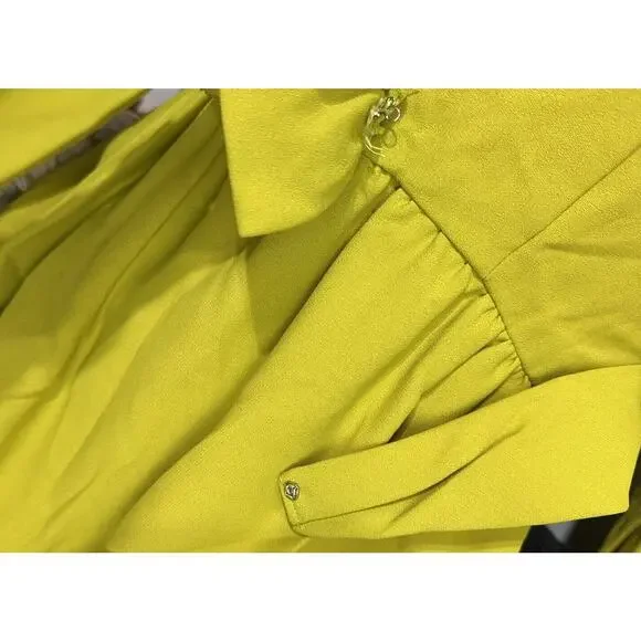 vintage lorrie deb green lace collar long sleeve bow waist modesty dress Size 9 - Picture 8 of 11